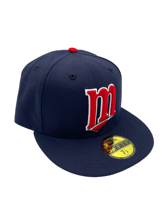 New Era Fitted Hat Minnesota Twins New Era Navy Endless Classic Custom Side Patch 59FIFTY Fitted Hat - Men's