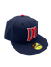 New Era Fitted Hat Minnesota Twins New Era Navy Endless Classic Custom Side Patch 59FIFTY Fitted Hat - Men's