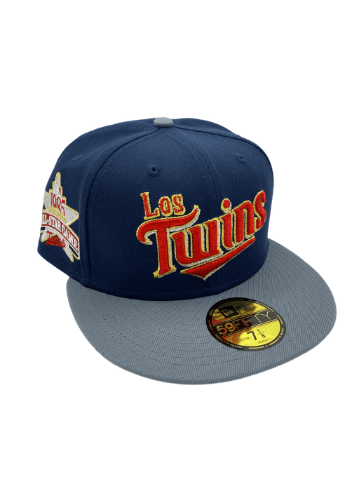 Minnesota Twins New Era Navy/Gray Los Twins Custom Side Patch 59FIFTY Fitted Hat - Men's