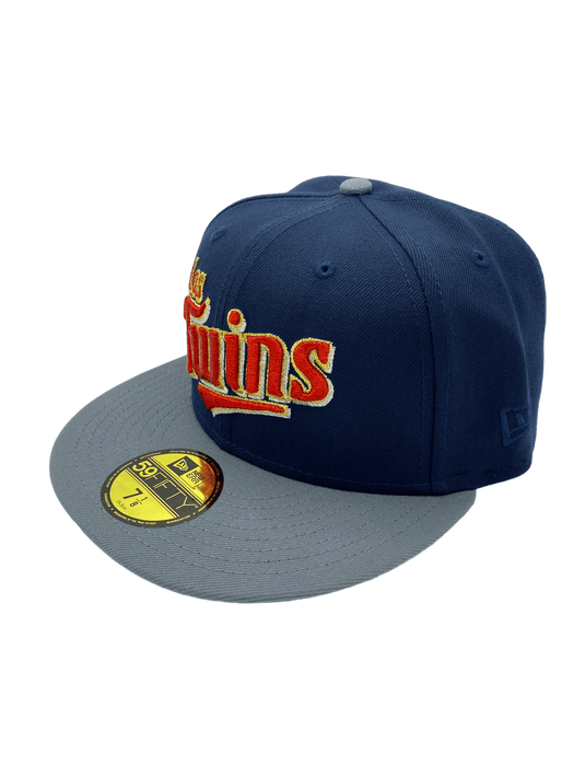 Minnesota Twins New Era Navy/Gray Los Twins Custom Side Patch 59FIFTY Fitted Hat - Men's