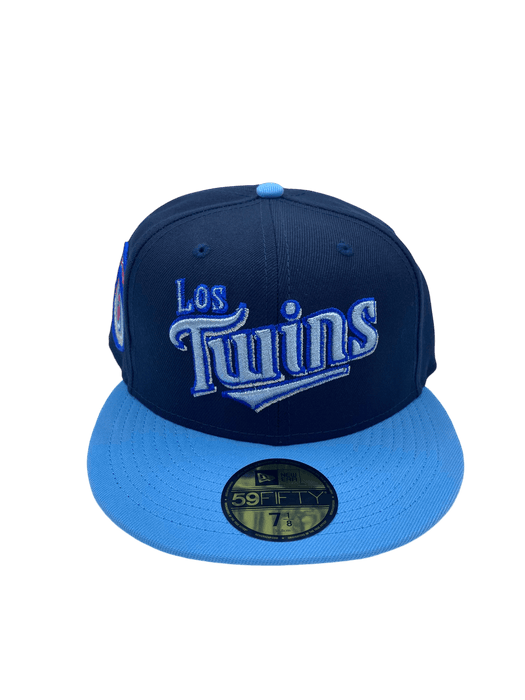 New Era Fitted Hat Minnesota Twins New Era Navy Los Twins Custom Side Patch 59FIFTY Fitted Hat - Men's