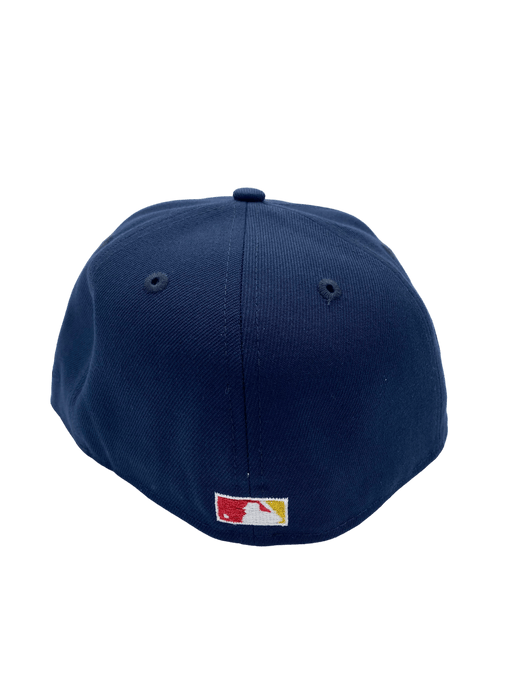 New Era Fitted Hat Minnesota Twins New Era Navy/Pinstripe What The? Custom Side Patch 59FIFTY Fitted Hat - Men's