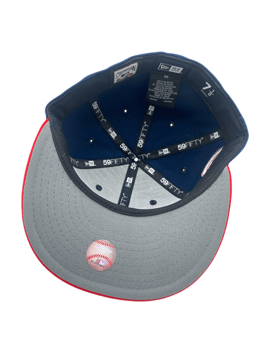 New Era Fitted Hat Minnesota Twins New Era Navy/Red TC Bear Custom Side Patch 59FIFTY Fitted Hat - Men's