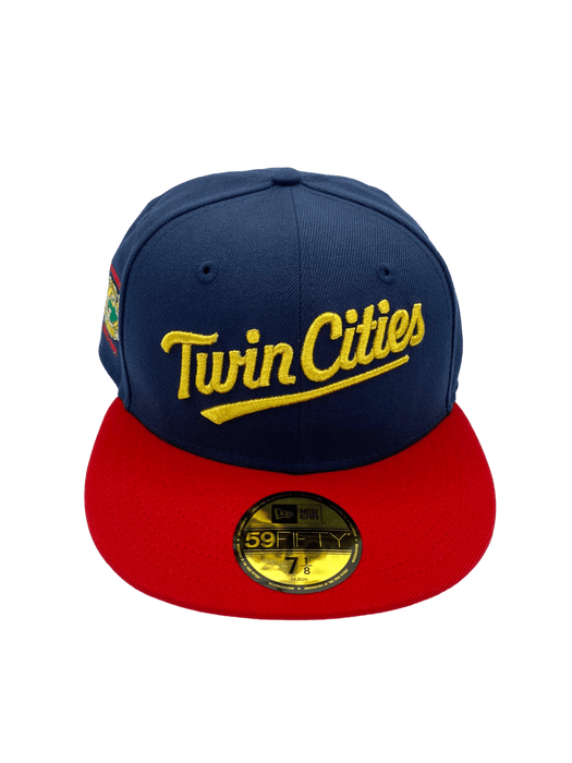 New Era Fitted Hat Minnesota Twins New Era Navy/Red TOW Custom Side Patch 59FIFTY Fitted Hat - Men's