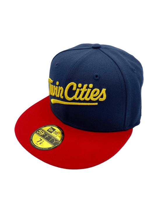 New Era Fitted Hat Minnesota Twins New Era Navy/Red TOW Custom Side Patch 59FIFTY Fitted Hat - Men's