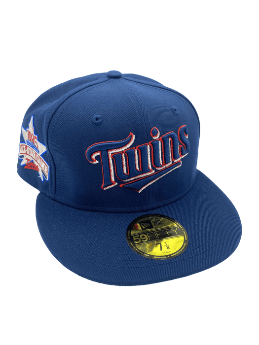 New Era Fitted Hat Minnesota Twins New Era Navy Sneaky Custom Side Patch 59FIFTY Fitted Hat