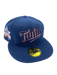 New Era Fitted Hat Minnesota Twins New Era Navy Sneaky Custom Side Patch 59FIFTY Fitted Hat