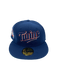 New Era Fitted Hat Minnesota Twins New Era Navy Sneaky Custom Side Patch 59FIFTY Fitted Hat