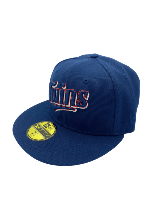 New Era Fitted Hat Minnesota Twins New Era Navy Sneaky Custom Side Patch 59FIFTY Fitted Hat