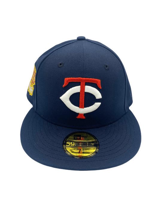 New Era Fitted Hat Minnesota Twins New Era Navy Tony O's Custom Side Patch 59FIFTY Fitted Hat - Men's