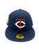 New Era Fitted Hat Minnesota Twins New Era Navy Tony O's Custom Side Patch 59FIFTY Fitted Hat - Men's