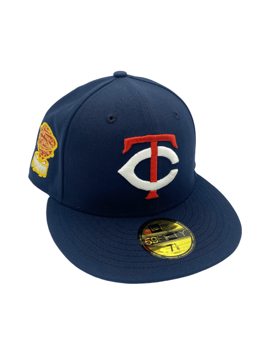 New Era Fitted Hat Minnesota Twins New Era Navy Tony O's Custom Side Patch 59FIFTY Fitted Hat - Men's