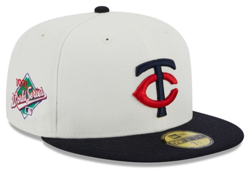 Minnesota Twins New Era Off White Retro Side Patch 59FIFTY Fitted Hat