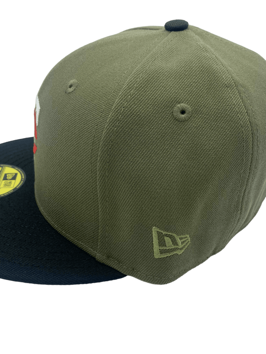 New Era Fitted Hat Minnesota Twins New Era Olive/Black Martini Custom Side Patch 59FIFTY Fitted Hat - Men's