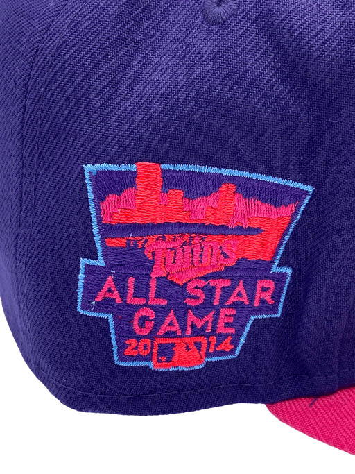 New Era Fitted Hat Minnesota Twins New Era Purple Land of Lakes Custom Side Patch 59FIFTY Fitted Hat