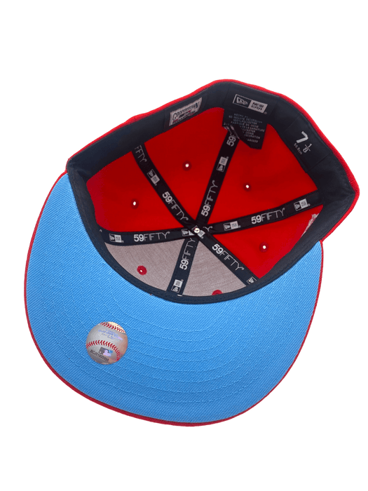 New Era Fitted Hat Minnesota Twins New Era Red Icy Custom Side Patch 59FIFTY Fitted Hat - Men's