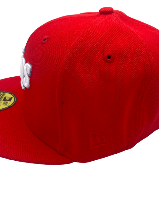 New Era Fitted Hat Minnesota Twins New Era Red Icy Custom Side Patch 59FIFTY Fitted Hat - Men's