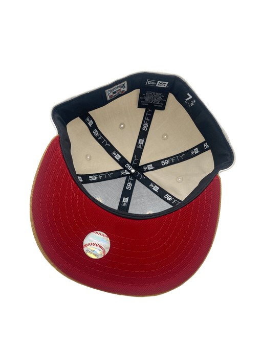 New Era Fitted Hat Minnesota Twins New Era Stone/Gold Custom Side Patch 59FIFTY Fitted Hat - Men's