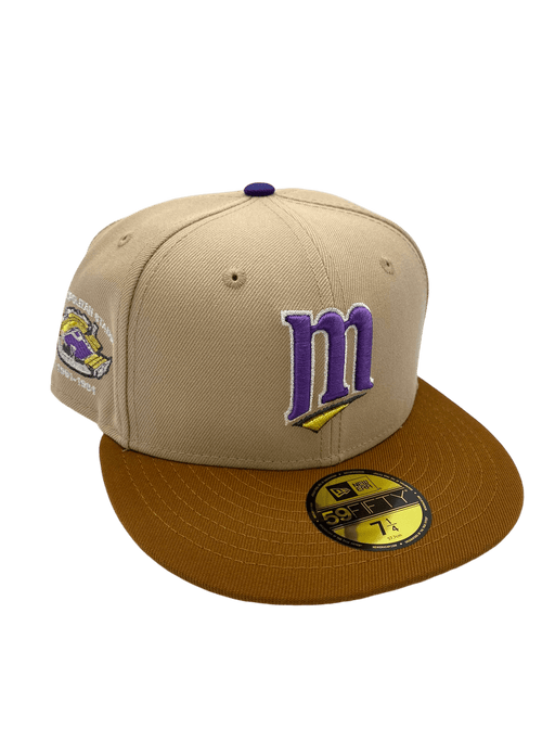 New Era Fitted Hat Minnesota Twins New Era Tan The Windu Custom Side Patch 59FIFTY Fitted Hat - Men's