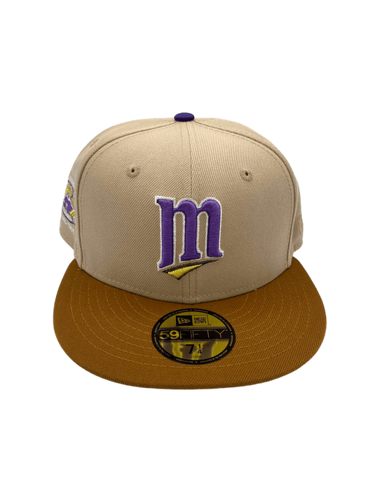 New Era Fitted Hat Minnesota Twins New Era Tan The Windu Custom Side Patch 59FIFTY Fitted Hat - Men's