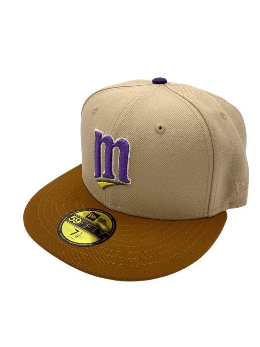 New Era Fitted Hat Minnesota Twins New Era Tan The Windu Custom Side Patch 59FIFTY Fitted Hat - Men's