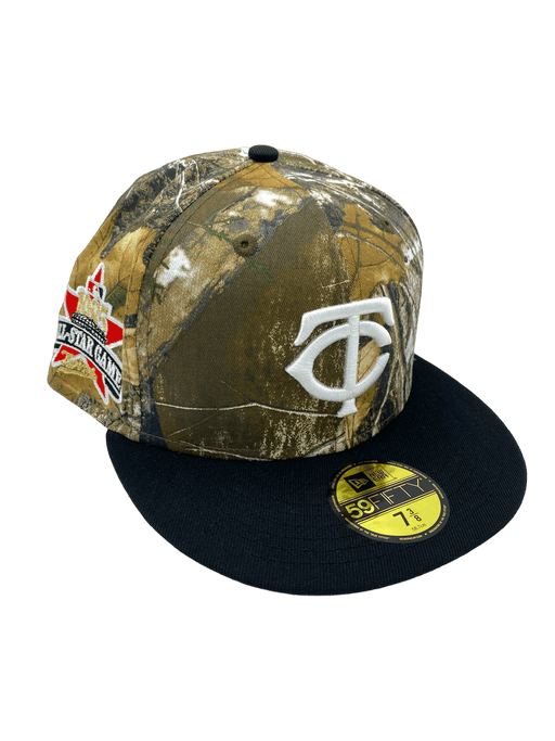 New Era Fitted Hat Minnesota Twins New Era TC Realtree Camo Custom Side Patch 59FIFTY Fitted Hat
