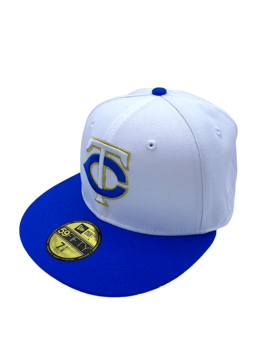 New Era Fitted Hat Minnesota Twins New Era White/Blue Custom VP2 Side Patch 59FIFTY Fitted Hat