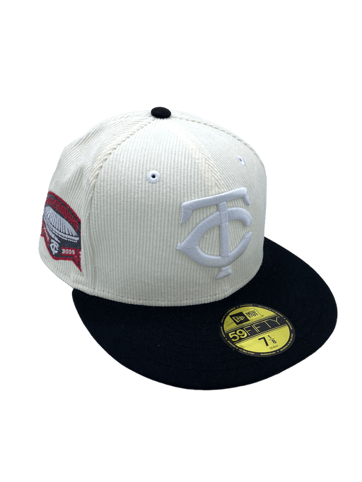 Minnesota Twins New Era White Glowing Corduroy Custom Side Patch 59FIFTY Fitted Hat - Men's