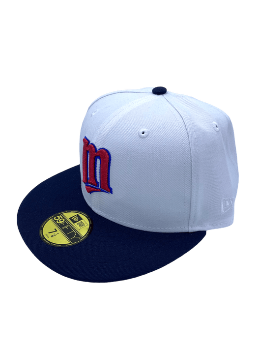 New Era Fitted Hat Minnesota Twins New Era White/Navy Papi Custom Side Patch 59FIFTY Fitted Hat - Men's