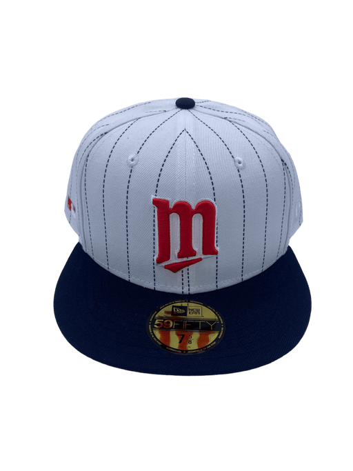 Minnesota Twins New Era White Pinstripe Custom Side Patch 59FIFTY Fitted Hat
