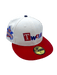 New Era Fitted Hat Minnesota Twins New Era White/Red Post It Note Custom Side Patch 59FIFTY Fitted Hat - Men's