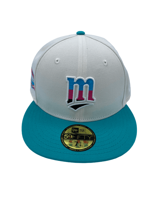 New Era Fitted Hat Minnesota Twins New Era White/Teal Custom VP 1.0 Side Patch 59FIFTY Fitted Hat