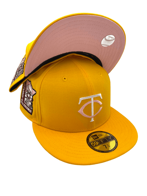 New Era Fitted Hat Minnesota Twins New Era Yellow Pinky Custom Side Patch 59FIFTY Fitted Hat