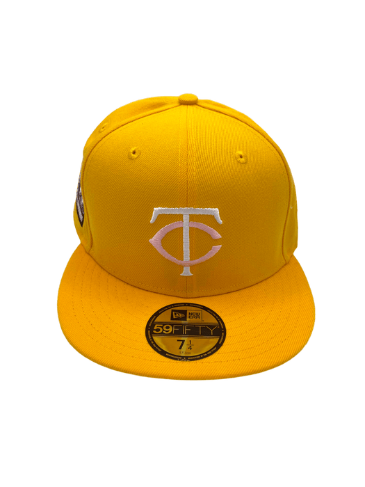 New Era Fitted Hat Minnesota Twins New Era Yellow Pinky Custom Side Patch 59FIFTY Fitted Hat
