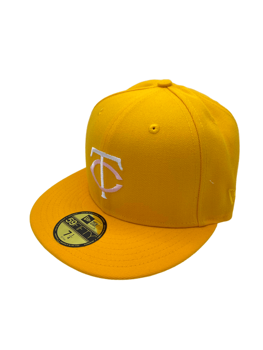 Minnesota Twins New Era Yellow Pinky Custom Side Patch 59FIFTY Fitted Hat