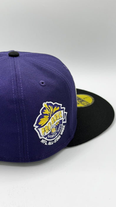 New Era Fitted Hat Minnesota Vikings 2000 Pro Bowl Vintage Script Custom 59FIFTY Fitted Hat