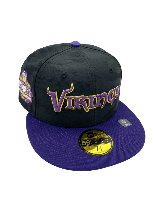 Minnesota Vikings New Era Black Camo/Purple Custom Midnight Camo Side Patch 59FIFTY Fitted Hat - Men's