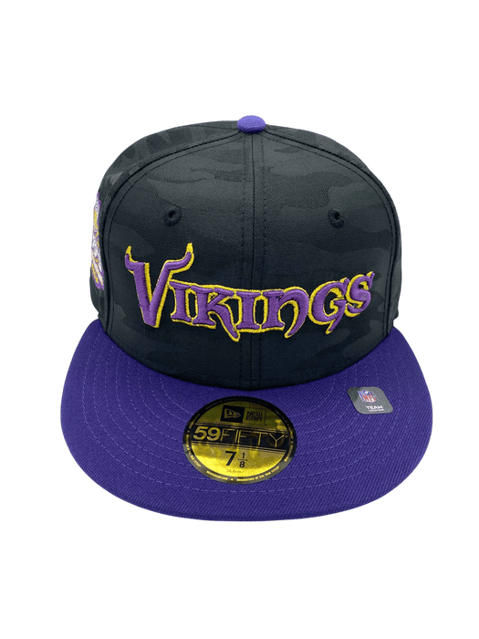 Minnesota Vikings New Era Black Camo/Purple Custom Midnight Camo Side Patch 59FIFTY Fitted Hat - Men's