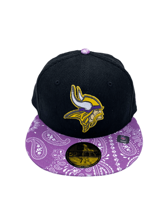 New Era Fitted Hat Minnesota Vikings New Era Black Freestyle Custom Side Patch 59FIFTY Fitted Hat