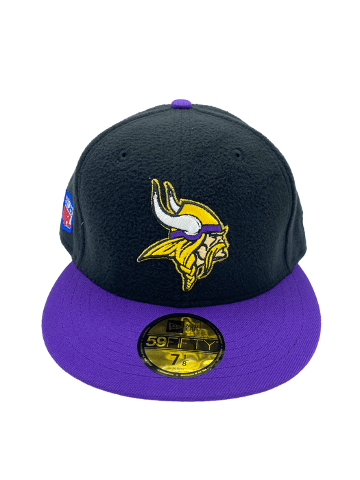 Minnesota Vikings New Era Black/Purple Felt Crown Custom Side Patch 59FIFTY Fitted Hat - Men's