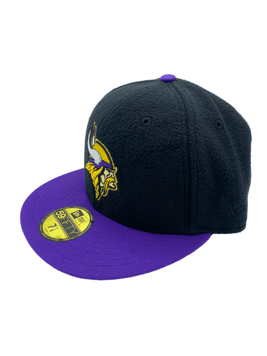 Minnesota Vikings New Era Black/Purple Felt Crown Custom Side Patch 59FIFTY Fitted Hat - Men's