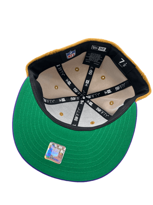 Minnesota Vikings New Era Brown Fleece Crown Custom Side Patch 59FIFTY Fitted Hat - Men's