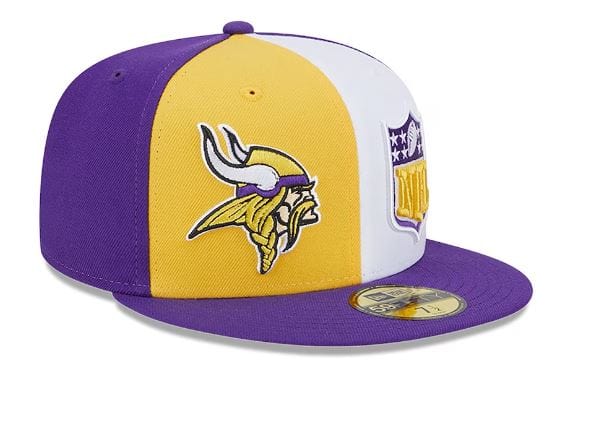 Minnesota Vikings New Era Gold/Purple 2023 Sideline 59FIFTY Fitted Hat