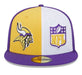 New Era Fitted Hat Minnesota Vikings New Era Gold/Purple 2023 Sideline 59FIFTY Fitted Hat - Men's