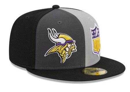 New Era Men's Minnesota Vikings 2023 Sideline Pinwheel 59Fifty Fitted Hat