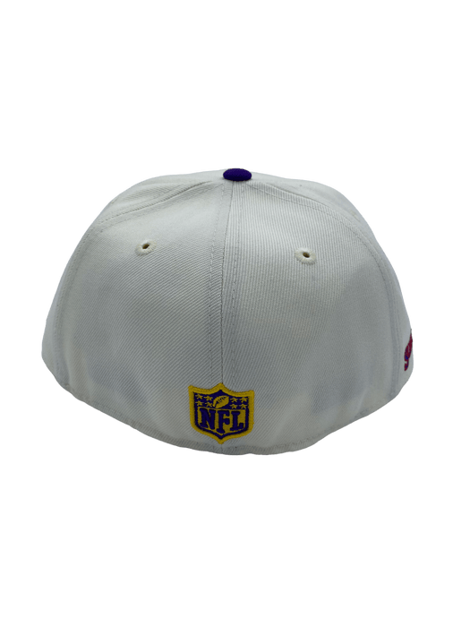 New Era Fitted Hat Minnesota Vikings New Era Off White Retro Side Patch 59FIFTY Fitted Hat