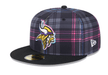 New Era Fitted Hat Minnesota Vikings New Era Plaid 2024 Crucial Catch 59FIFTY Fitted Hat - Men's