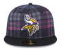 New Era Fitted Hat Minnesota Vikings New Era Plaid 2024 Crucial Catch 59FIFTY Fitted Hat - Men's