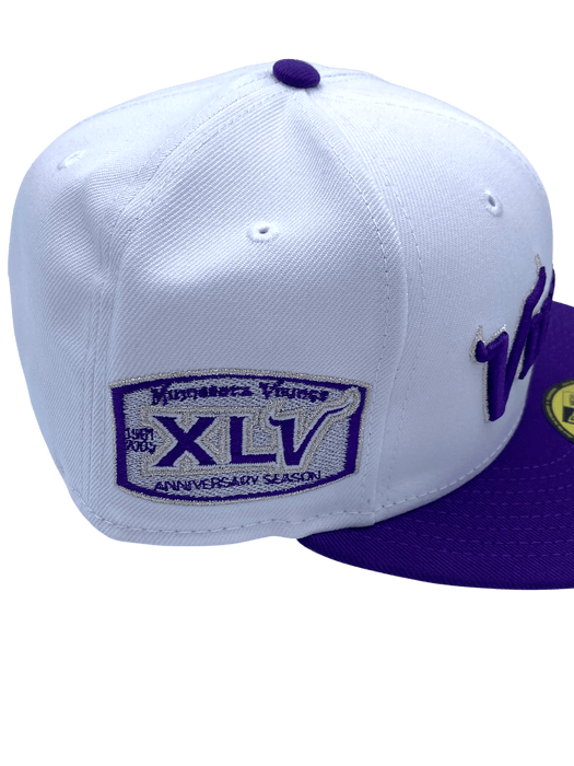 Minnesota Vikings New Era White/Purple Custom WW 2.0 Side Patch 59FIFTY Fitted Hat - Men's