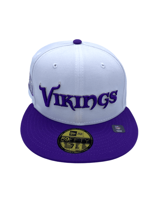 Minnesota Vikings New Era White/Purple Custom WW 2.0 Side Patch 59FIFTY Fitted Hat - Men's